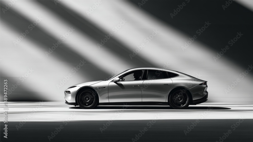 Obraz premium Future car driving dynamic concept map
