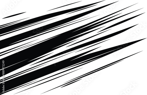 Black Brush Strokes on White Background.