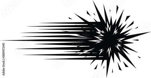 Black Explosion Burst Abstract Motion Effect.