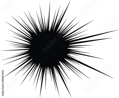Black Explosion Burst Abstract Shape Design.