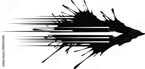 Black Ink Arrow Symbol on White.