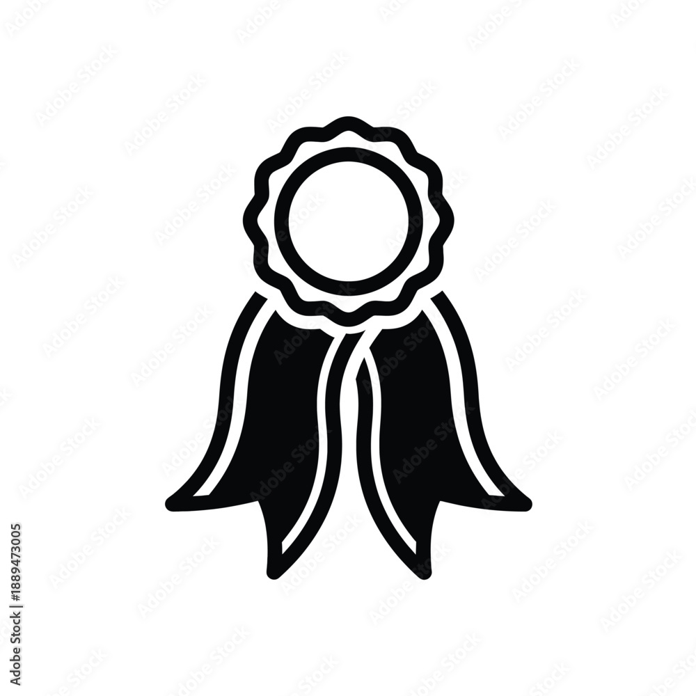 Obraz premium Black Ribbon Award Badge Icon.