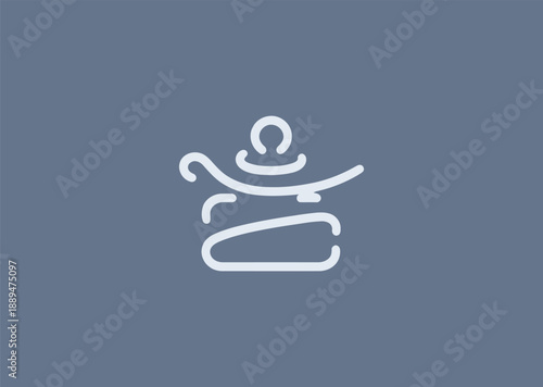 Abstract inkpot simple logo for writing, literature, or creative branding.