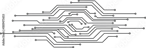 Circuit Board Lines and Connections Diagram.