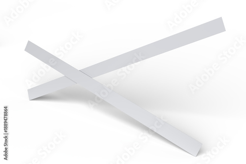 Valokuva 3D Paper wristbands mockup with minimal design isolated on background