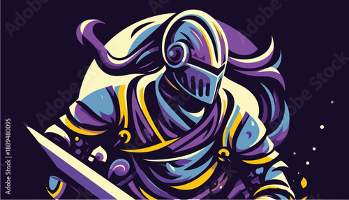 Valiant Knight in Stylized Armor