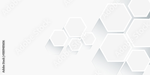 Abstract hexagon technology style geometric shape background, simple white background image.eps,10