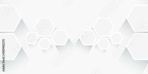 Abstract hexagon technology style geometric shape background, simple white background image.eps,10