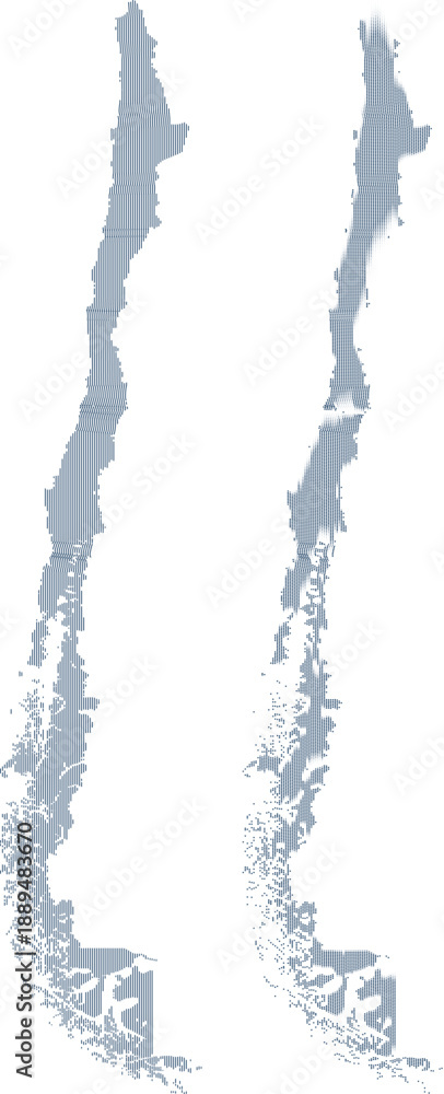 Fototapeta premium Chile map. Chile vector infographic political geometric line pattern and round dot pattern map illustration.