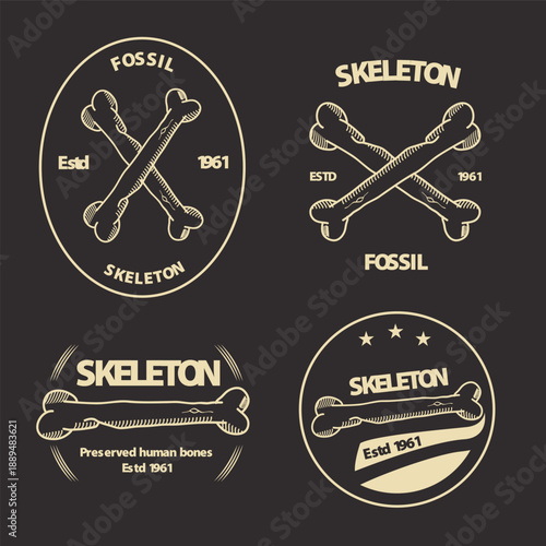 Vintage and classic bone set premium logo