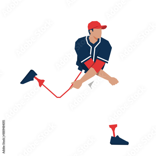 baseball players pose or movement when playing