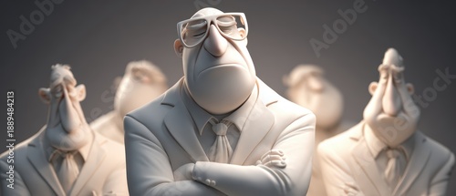 Pride and arrogance, elevated figure looking down at others with a pompous expression, visualizing superiority complex for behavioral psychology, humility lessons, and social awareness.