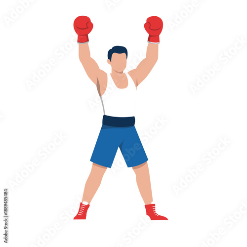 Boxing players pose or movement when play with boxing gloves