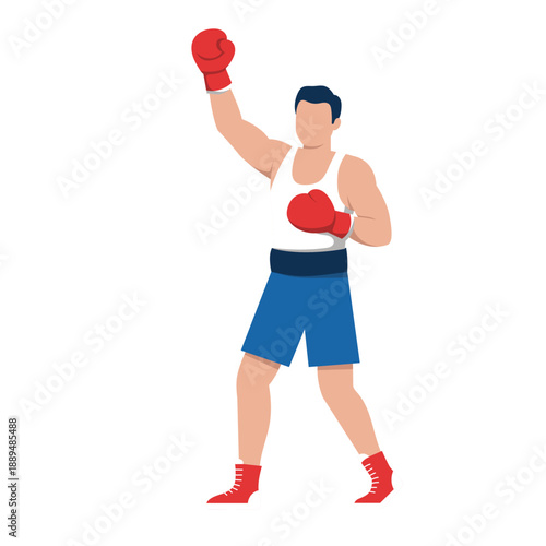 Boxing players pose or movement when play with boxing gloves