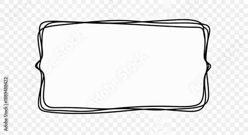 Artistic hand-drawn scribble rectangular frame design element with irregular lines, perfect for creative text borders or decorative graphic accents