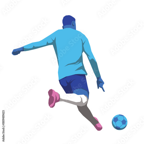 soccer players pose or movement when play with ball