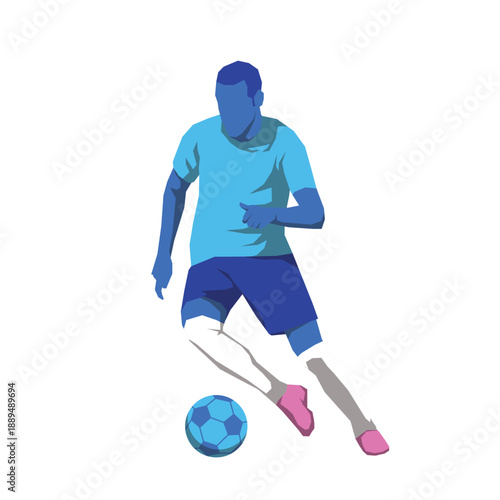 soccer players pose or movement when play with ball