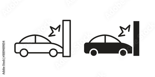 Accident icon, line symbols on white background. EPS10