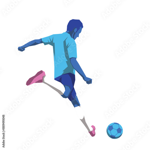 soccer players pose or movement when play with ball