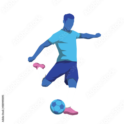 soccer players pose or movement when play with ball