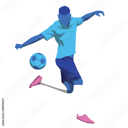 soccer players pose or movement when play with ball