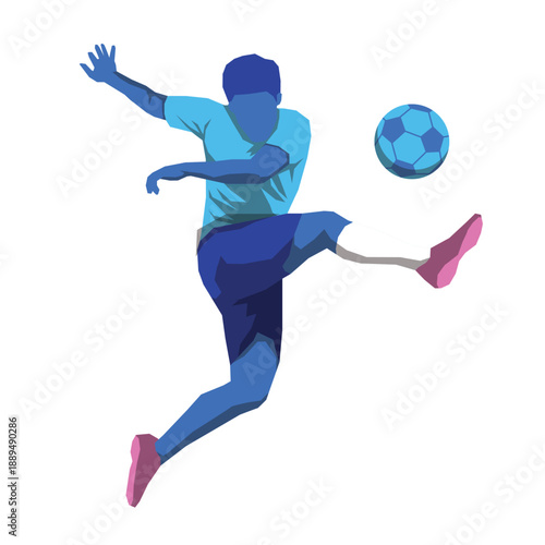 soccer players pose or movement when play with ball