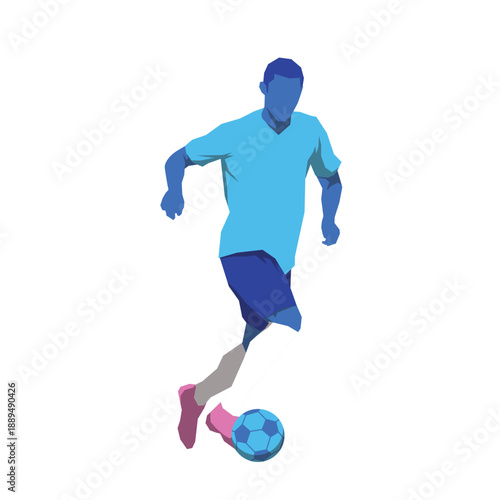 soccer players pose or movement when play with ball
