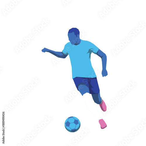 soccer players pose or movement when play with ball