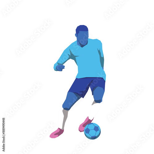 soccer players pose or movement when play with ball