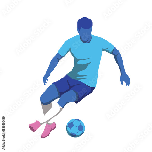 soccer players pose or movement when play with ball