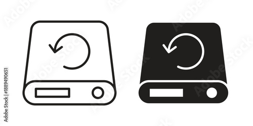 Backup icon, line symbols on white background. EPS10