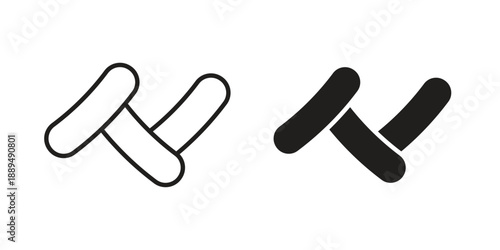 Bacteria icon, line symbols on white background. EPS10