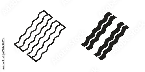 Bacon icon, line symbols on white background. EPS10