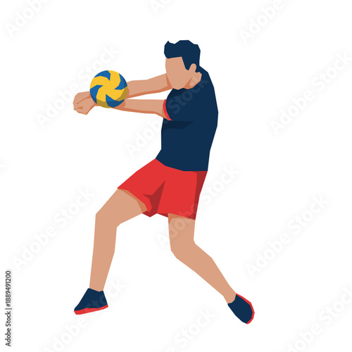volleyball players pose or movement when play volleyball