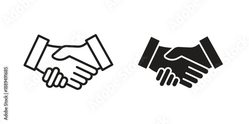 Business deal icon, line symbols on white background. EPS10
