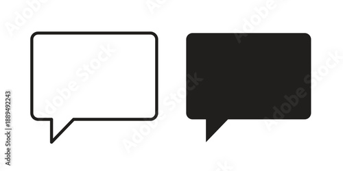 Chat bubble icon, line symbols on white background. EPS10