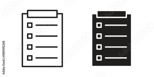 Checklist icon, line symbols on white background. EPS10
