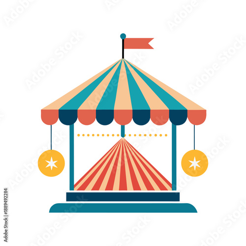Colorful Carnival Circus Tent Illustration