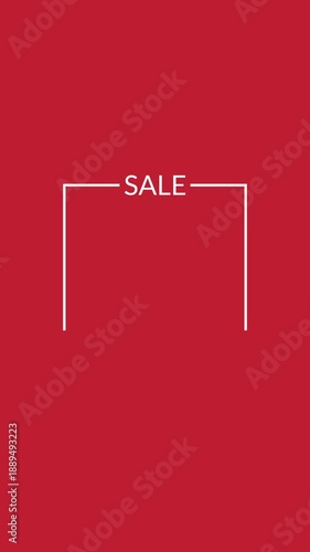 Bold Red Framed Sale Banner with Sixty Five Percent Discount Message for High Impact Advertising