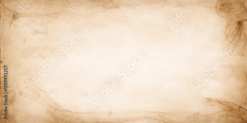 A blank vintage parchment sheet featuring a stained grunge texture and aged brown design for an antique retro wallpaper background