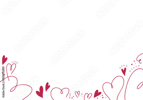 赤いハートのグラフィカルなフレーム