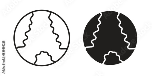 Earth icon, line symbols on white background. EPS10