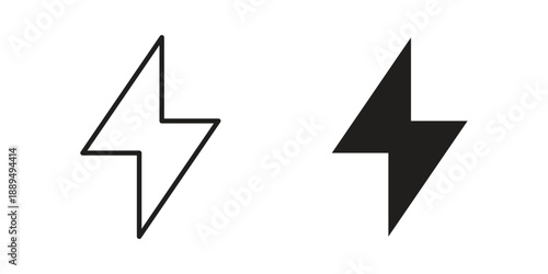 Electricity icon, line symbols on white background. EPS10