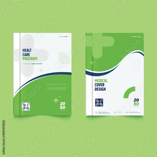 Set of Healthcare program flyer design medical flyer and Modern medical leaflet design template. Medical cover design for a health care program featuring.