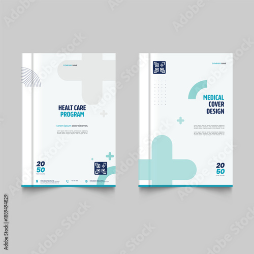 Set of Healthcare program flyer design medical flyer and Modern medical leaflet design template. Medical cover design for a health care program featuring.