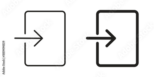 Exit icon, line symbols on white background. EPS10
