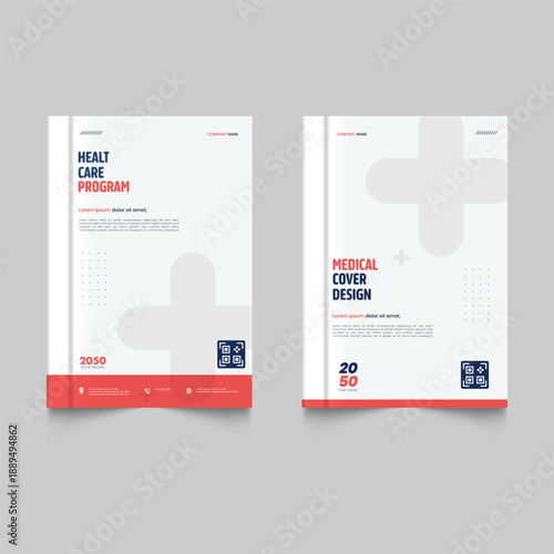 Set of Healthcare program flyer design medical flyer and Modern medical leaflet design template. Medical cover design for a health care program featuring.