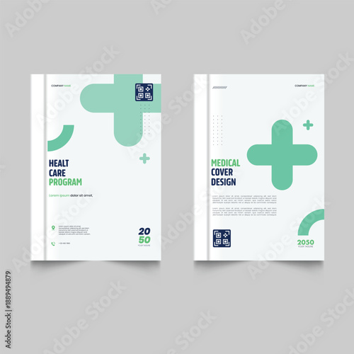 Set of Healthcare program flyer design medical flyer and Modern medical leaflet design template. Medical cover design for a health care program featuring.