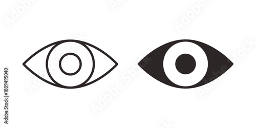 Eye icon, line symbols on white background. EPS10
