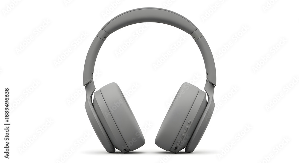 Fototapeta premium Modern Gray Wireless Over-Ear Headphones